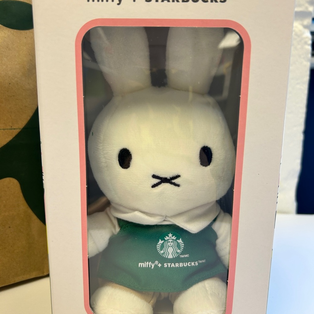 NWT - Miffy x Starbucks Plush Bunny Wearing Apron